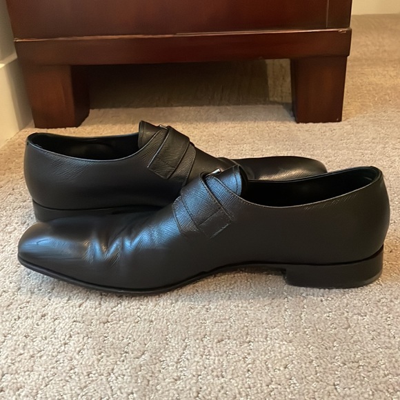 Prada Saffiano Leather Monk Strap Loafers Size 10 - Picture 8 of 11